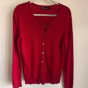 NY&Co Red Cardigan XL